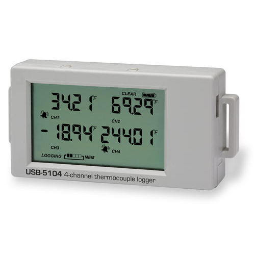 USB-5104: Registrador de temperatura de 4 canales de entrada de termopar