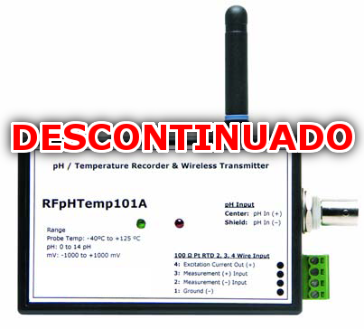 RFpHTemp101A: Registrador de PH y Temperatura (RTD) y Transmisor Inal�mbrico