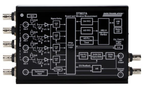 El DT9837A tiene 4 entradas de sensor IEPE simultáneas más una entrada de tacómetro síncrono y es ideal para el ruido portátil y aplicaciones de medición de vibraciones.