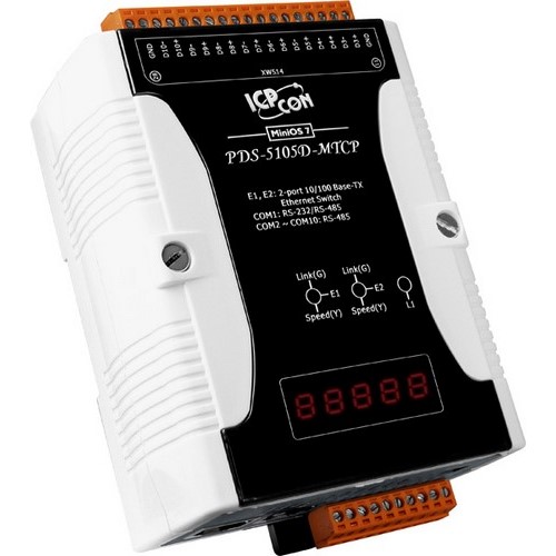 Convertidores seriales RS-232/422/485 a Fibra Óptica - PDS-5105D-MTCP