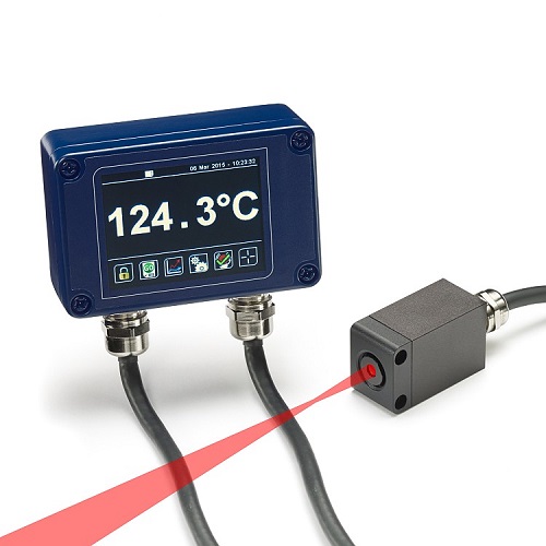 Sensor de temperatura infrarrojo con respuesta rápida, pequeño punto de medición y observación LED - PYROCUBE S y F