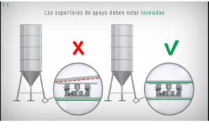 las superficies de apoyo deben de estar niveladas - celdas de carga - Laumas