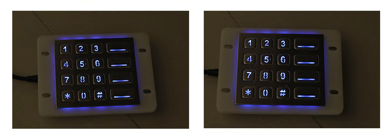 Teclado numérico iluminado.