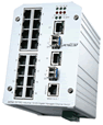 LBJetNet385018G:Switch Ethernet industrial programable, soporta hasta 16 puertos Fast Ethernet y 2 puertos Gigabit. Alimentaci&oacute;n de 12-48 Vdc.